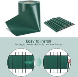 Garden Fence Privacy Strip 50m X 19cm PVC Privacy Strip Panel Double Rod Fence Garden Fence Strip Roll Balcony Privacy Screen