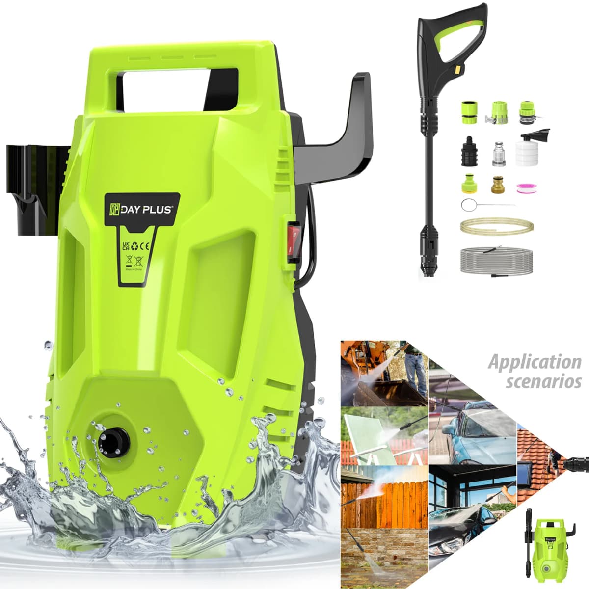 5000W Electric High Pressure Washer 350Bar/5000PSI Power Jet Wash Patio Car with a flow rate of 5L/min Electric Pressure Washer