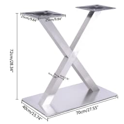 Stainless Steel Table Base Legs Frame Seat X-Shaped Pry Available For Coffee Shop
