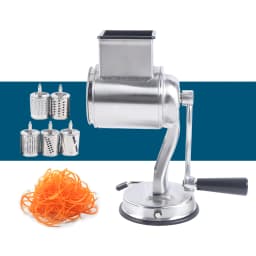 Grater Stainless Steel Vegetable Cutter Manual Vegetable with Crank and 5 Drums Multifunctional Cucumber Slicer Kitchen Grater