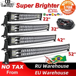 CO LIGHT 22" 32" 42" 52" Curved LED Light Bar Offroad 2-Rows Led Bar Combo Beam Led Work Light 12V 24V For 4x4 4WD SUV ATV Cars