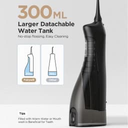 Fairywill Water Flossers Oral Irrigator Rechargeable Portable Dental 3 Modes Water Tank for Teeth 300ML Waterproof Teeth Cleaner
