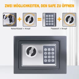 DayPlus 4.6L/8.5L/16L Safe Furniture Safe Double Bit Lock Iron Steel Safe with Lock and 2 Keys for Business Cash/Money/Jewellery