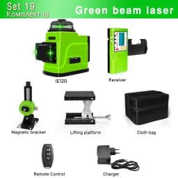 CLUBIONA IE12S Laser Level 12 Lines 3D Self-Leveling 360 Horizontal And Vertical Cross Super Powerful Green Laser Beam Line