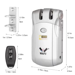 Wafu 019 Remote Control Door Lock Smart Lock Remote Control Invisible Locks Electronic Wireless Keyless Door Locks Dealbolt Lock