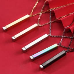 Fnixtar 5Pcs Hidden Pendant Necklace Mirror Polish Stainless Steel Cable Chain Necklace For Women's Men's Lovers Fashion Gifts