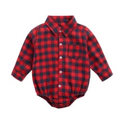 Sanlutoz Plaid Cotton Baby Boys Bodysuits Long Sleeve Baby Clothes Fashion Newborn Bodysuit for Boy