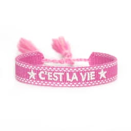 Woven Friendship Bracelet For Women With Saying C'EST LA VIE Summer Stackable Jewelry