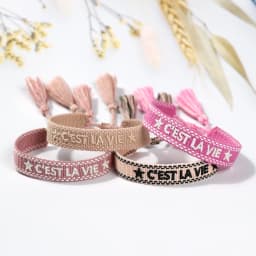 Woven Friendship Bracelet For Women With Saying C'EST LA VIE Summer Stackable Jewelry
