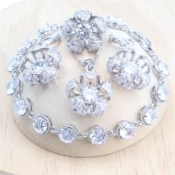 Bridal Silver 925 Round Olive Zircon Jewelry Sets Rings Bracelets Pendant Earrings Necklace Set For Women Wedding Jewellery