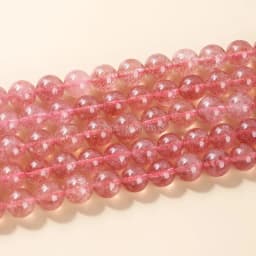 5A Quality Natural Brazil Strawberry Crystal Quartz Bead Round Loose Spacer Lucky Bead For Jewelry Making Diy Bracelet Accessory