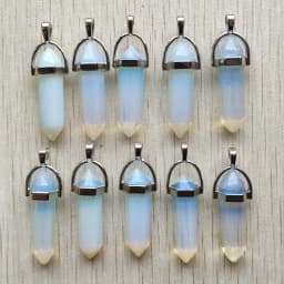 Fast Shipping Natural Stone Quartz Aventurine Lapis Crystal Hexagonal Pillar Pendants for Jewelry Accessories 12pcs Wholesale