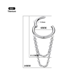 VOJO G23 Titanium 16G Cartilage Helix Piercing Jewelry, Stainless Steel Chain Dangle Hoop Earrings for Women