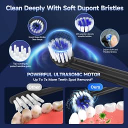 Electric Toothbrush for Adults Rechargeable T37 Sonic Toothbrush with 3 Modes IPX7 Waterproof 40,000 VPM Motor With 4 Brush Head