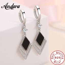 925 Sterling Silver Long Earrings Flow Retro Zircon Diamond Long Earrings Lady Fashion Jewelry Gift