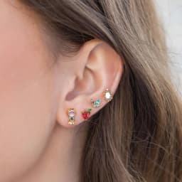 4Pcs Exquisite Cartoon Heart Earrings For Women Bling Zircon Stud Earring Girl Wedding Party Sweet Jewelry Piercing Brincos