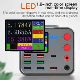 DianBa No. 1 PD 8-Port LCD Multi-Function Fast Charger Wireless Charing Mobile Phone Current Data Line Detection Burn-in Repair