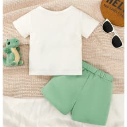 2PCS Summer Infant Boy clothes Set Short Sleeve Cartoon Dinosaur Top+Shorts Fashion Sport Handsome Wear for Toddler 0-3 Years