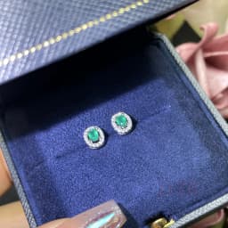 100% Natural emerald Stud earrings Luxury Style 3*4 mm 925 Silver Colombian origin 0.5ct
