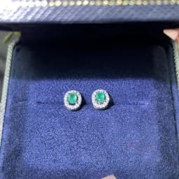 100% Natural emerald Stud earrings Luxury Style 3*4 mm 925 Silver Colombian origin 0.5ct