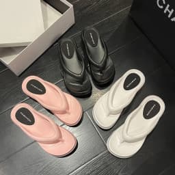 Thick Sole Wedges Flip Flops For Women Summer Clip Platform Sandals Woman Non-slip Beach Slippers Girls Outdoor Slides