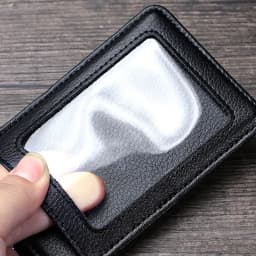 Real Leather Business Work Card Holder ID Badge Holders with Nylon Lanyard Id Name Tag Chest Cards Cases Retractable Reel Clips
