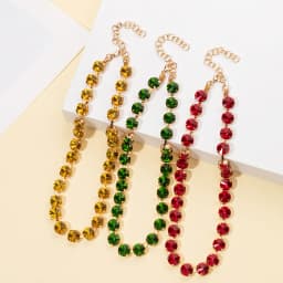 2023 Spring Summer Style Colorful Crystal Beads Necklace For Women Round Crystal Charms Choker Handmade Crystal Jewelry Party