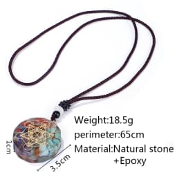 Reiki Healing Orgone Necklace Fashion Jewelry Yoga Natural Chakra Energy Orgonite 7 Chakra Pendant Necklace Pendulum Amulet