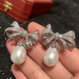 Bilincolor Purple Knot Pearl Earrings For Jewelry Gift