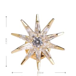Blucome Cubic Zircon Star Brooches Gold-Color Copper Brooch Badge Collar Clip Up Chapter Copper For Women Medal Pins Jewelry