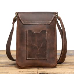 Genuine Leather Retro Sling Crossbody Bags Men Phone Key Organizer Bag Wallet Men's Flip Magnetic Buckle Shoulder Bag
