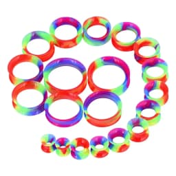 20pcs/Lot 6-25MM Flexible Silicone Ear Plugs and Tunnels Ear Piercings Earlets Stretchers Expander Ear Dilations Body Jewelry