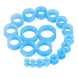 20pcs/Lot 6-25MM Flexible Silicone Ear Plugs and Tunnels Ear Piercings Earlets Stretchers Expander Ear Dilations Body Jewelry