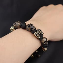 Vintage Skull Bracelet for Men Creative Adjustable Handmade Woven Bangles Punk Hip Hop Motorcycle Jewelry Accessories Wholesale