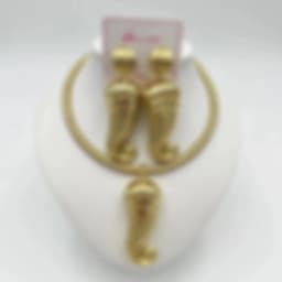 Dubai Jewelry Sets For Women Large Earrings and Pendant Necklace 2Pcs Set Nigeria Bridal Weddings Party Accessory Gifts