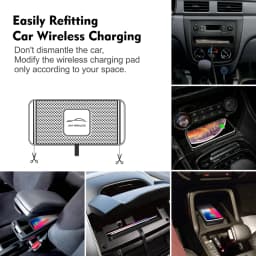 Polmxs Car Wireless Charging for 15W Qi Type C Wireless Charger Mat Non Slip Pad for iPhone 14 13 12 Pro Max Samsung S22/S21/S20