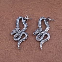 Punk Chinese Dragon Earrings for Women Gift Stainless Steel Unique Handsome Men Loong Ear studs Vintage Male Jewelry Accessories