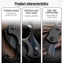 1pc Men Portable Self-defense Eagle Claw Folding Knife Keychain For Outdoor Camping