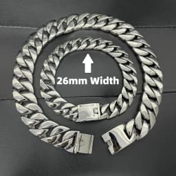 Stainless Steel 26/32mm Cuban Link Chain Necklace Hip Hop Punk Men's Chunky Waterproof Choker Jewelry SDA
