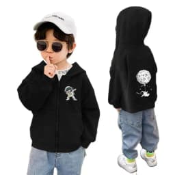 Dabbing Astronaut Jacket Boys Cotton Zipper Hooded Thin Coat Sports Spring Autumn Casual Cardigan Outerwear