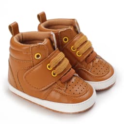 Newborn Baby Fashion Sneakers Shoes Boys Girls Solid Lace Up High Shoes Toddlers Breathable Non Slip First Walkers 0-18 Months
