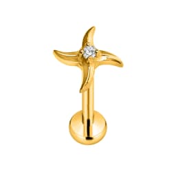 ASTM F136 G23 Titanium Flower Petals Star Heart Butterfly Threadless Piercing Pin Push in Labret Daith Conch Earring 16G 18G 20G