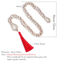 Non-Mainstream Men Sautoir Hot Lmitation Bone Skull Beaded Handmade Knot 108Mala Necklace Hip Hop Tassel Pendant Jewelry