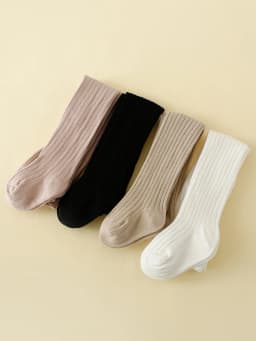 4pairs Toddler Girls Solid Tights