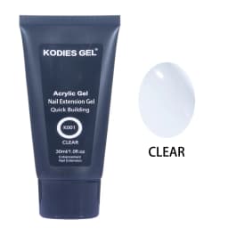 KODIES GEL 30ML Professional Builder UV Gel Polish 3D Poly Construction Gel for Nail Art Extension White Clear French Manicure