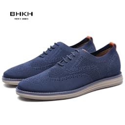 BHKH Male Sneakers Summer Knitted Mesh Casual Shoes Lightweight Casual Shoes Breathable Walking Footwear Shoes For Men