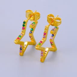 CRMYA Color Cubic Zirconia Hoop Earrings For Women Fashion Gold-color Piercing Women's Earrings Set 2023 Jewelry Wholesale