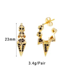 CRMYA Color Cubic Zirconia Hoop Earrings For Women Fashion Gold-color Piercing Women's Earrings Set 2023 Jewelry Wholesale