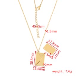 Fnixtar Detachable Envelope Pendant Necklaces Mirror Polish Stainless Steel Creative Love Letter DIY Necklace 10 PCS/lot