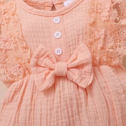 0-18 Months Newborn Baby Girl Plain Soft Bodysuit Lace Flared Sleeve Summer Romper with Headband Toddler Baby Girl Clothing